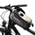 Torba sakwa rowerowa na ramę pancerna z kieszonką na telefon 1.7 l - czarna