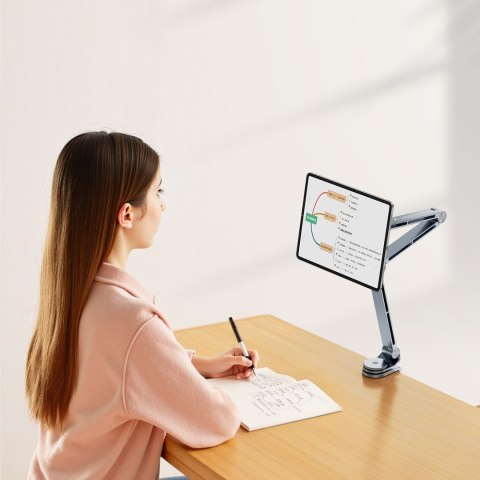 Uchwyt magnetyczny biurkowy 360 składany na telefon tablet - szary