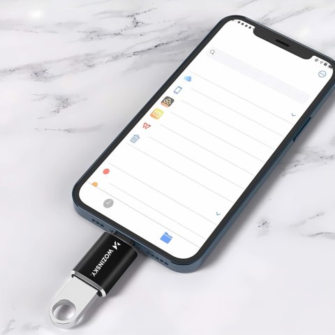 Adapter przejściówka iPhone Lightning - USB-A OTG - czarny