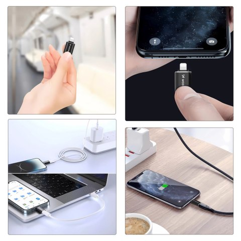 Adapter przejściówka iPhone Lightning - USB-C - czarny