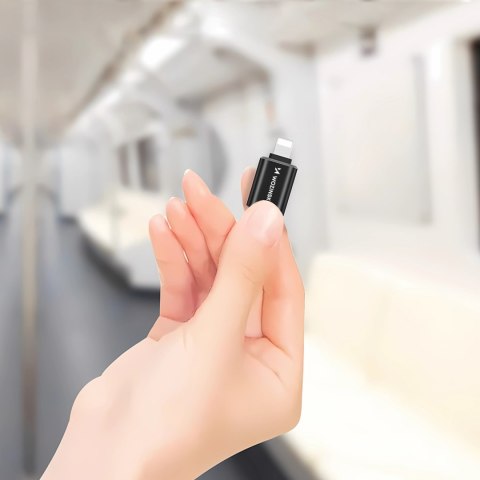 Adapter przejściówka iPhone Lightning - USB-C - czarny