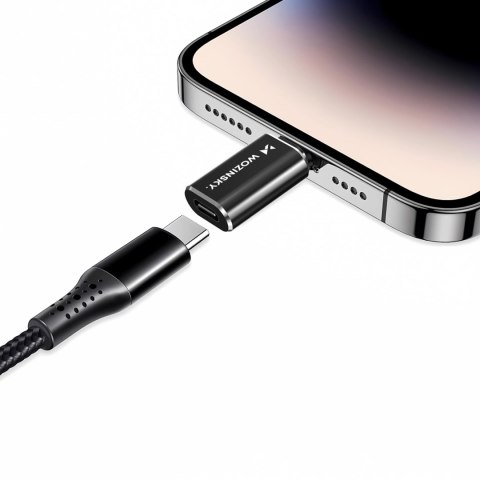 Adapter przejściówka iPhone Lightning - USB-C - czarny