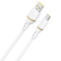 Kabel przewód silikonowy USB-A - USB-C 5A 1m - biały
