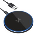 Ładowarka indukcyjna bezprzewodowa Qi z kablem USB-C 15W - czarny