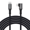 Kabel przewód kątowy USB-C Thunderbolt 4 240W 1.5m 4K - czarny