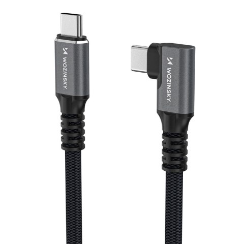 Kabel przewód kątowy USB-C Thunderbolt 4 240W 1.5m 4K - czarny