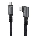 Kabel przewód kątowy USB-C Thunderbolt 4 240W 2m - czarny