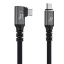 Kabel przewód kątowy USB-C Thunderbolt 4 240W 2m - czarny