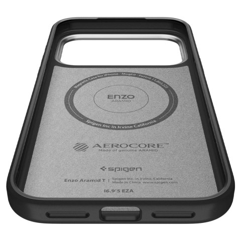 Etui ochronne case na iPhone 17 Pro Max Enzo Aramid T MagSafe - czarno-srebrne