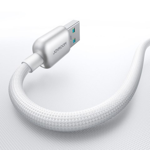 Kabel przewód w oplocie USB-A - USB-C 66W 1.2m - biały