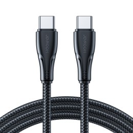 Kabel przewód w oplocie USB-C 60W 0.25m - czarny