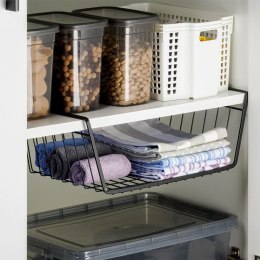 Koszyk podwieszany pod półkę metalowy czarny 40.5x26.5x14.5cm VILDE 229190