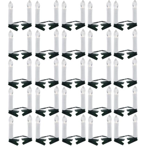 LAMPKI CHOINKOWE ŁAŃCUCH ŚWIETLNY ŚWIECZKI 50 LED CIEPŁY BIAŁY