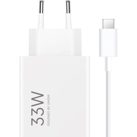 Ładowarka sieciowa USB-A 33W z kablem USB-C - biała
