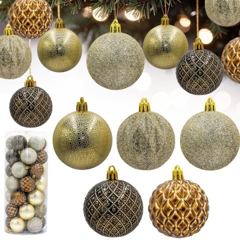 BOMBKA DEKORACYJNA PLASTIKOWA 6CM SET 35 SZT AMBER