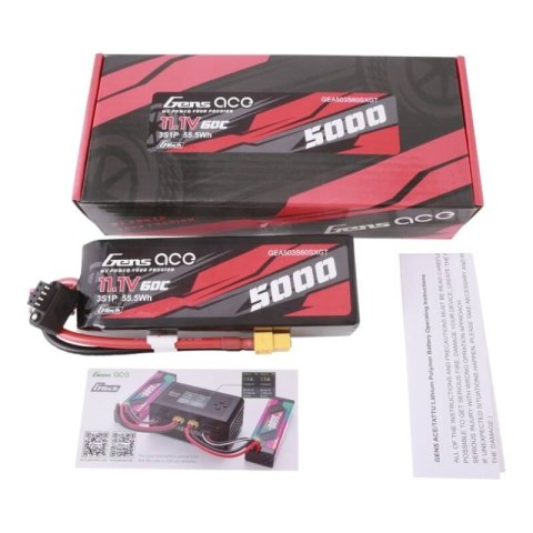Akumulator GENS ACE G-Tech 5000mAh 11.1V 60C 3S1P XT60