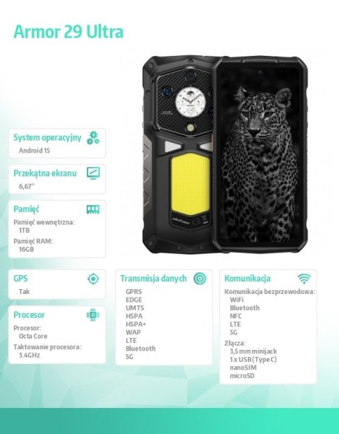 Smartfon Armor 29 Ultra 5G 16/1TB czarny