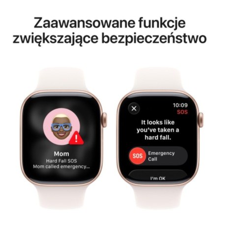Watch Series 11 GPS+Cellular, koperta 46 mm z aluminium w kolorze różowego złota, pasek sportowy w kolorze łagodnego różu - rozm