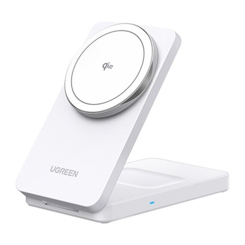 Ładowarka indukcyjna UGREEN W706 15W 2w1 (biała)