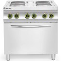 Kuchnia elektryczna 4 płyty z piekarnikiem konwekcyjnym GN1/1 Kitchen Line - Hendi 225936