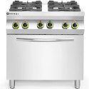 Kuchnia gazowa 4 palniki z elektrycznym piekarnikiem konwekcyjnym GN1/1 Kitchen Line - Hendi 225882
