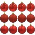 BOMBKA DEKORACYJNA PLASTIKOWA 12SZT 60MM CZERWONY