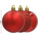 BOMBKA DEKORACYJNA PLASTIKOWA 12SZT 60MM CZERWONY