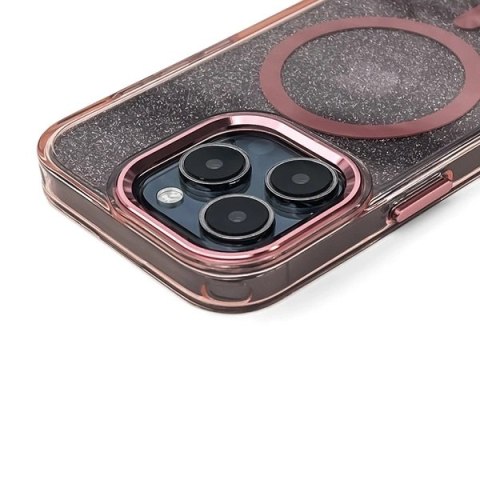 Etui brokatowe na Samsung Galaxy S25 Edge MagSafe Glitter Case - różowe