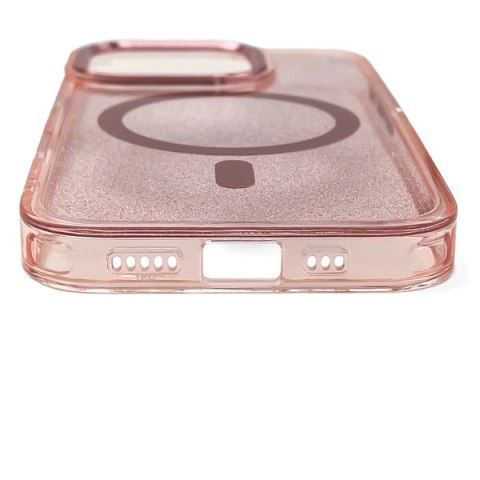Etui brokatowe na Samsung Galaxy S25 Edge MagSafe Glitter Case - różowe