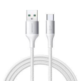 Kabel przewód S-A28 z oplotem USB-A - USB-C 3A 1m - biały