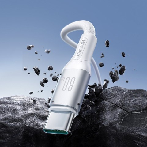 Kabel przewód S-A28 z oplotem USB-C 60W 2m - biały