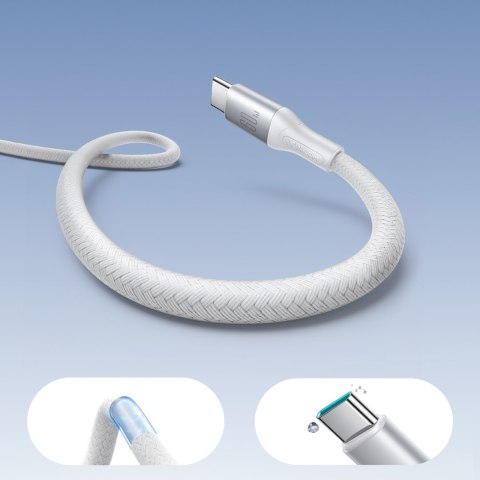 Kabel przewód S-A28 z oplotem USB-C 60W 2m - biały