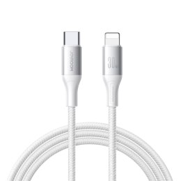 Kabel przewód S-A28 z oplotem USB-C - Lightning 30W 1m - biały