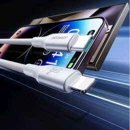 Kabel przewód S-A28 z oplotem USB-C - Lightning 30W 1m - biały