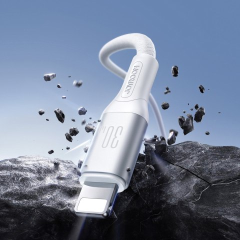 Kabel przewód S-A28 z oplotem USB-C - Lightning 30W 1m - biały