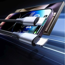 Kabel przewód S-A28 z oplotem USB-C - Lightning 30W 1m - czarny