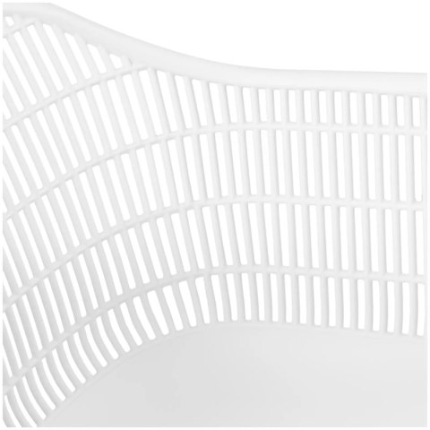 Krzesło kubełkowe ażurowe do domu kawiarni biura do 150 kg białe - 2 szt.