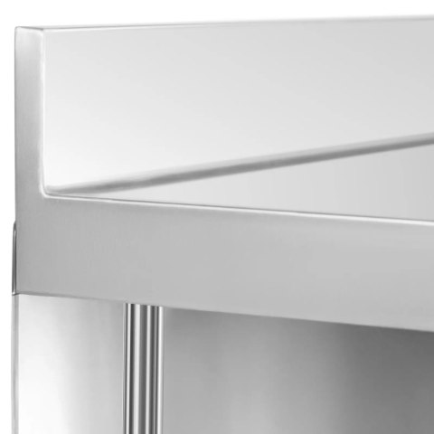 Stół blat barowy roboczy gastronomiczny z rantem 4 półki STAL 100 x 60 x 105 cm