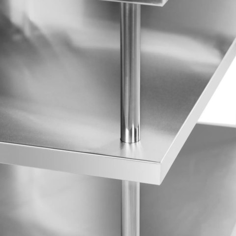 Stół blat barowy roboczy gastronomiczny z rantem 4 półki STAL 150 x 30 x 105 cm