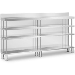Stół blat barowy roboczy gastronomiczny z rantem 4 półki STAL 200 x 30 x 105 cm