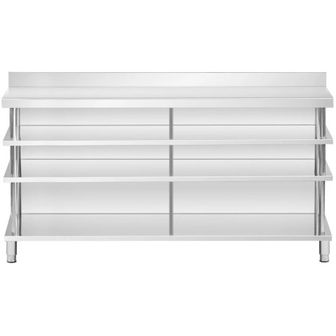Stół blat barowy roboczy gastronomiczny z rantem 4 półki STAL 200 x 60 x 105 cm