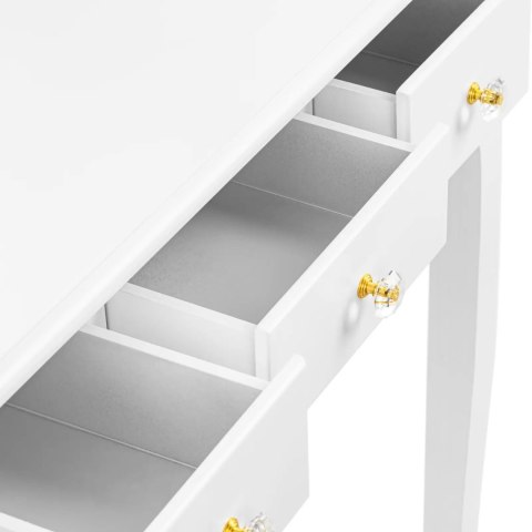 Toaletka kosmetyczna z lustrem taboretem organizerem 5 szuflad - biała