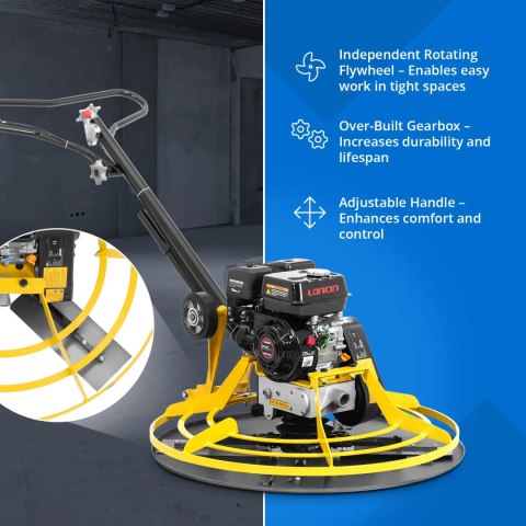 Zacieraczka spalinowa do betonu posadzek wylewek 6.5 KM 100 obr./min