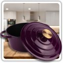 EMALIOWANY GARNEK ŻELIWNY 24cm 4L HAGE EGGPLANT