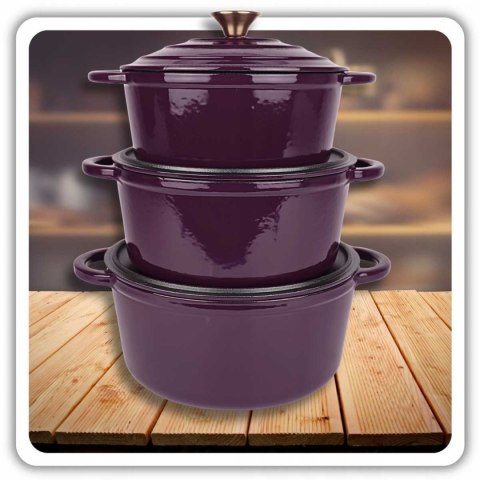 EMALIOWANY GARNEK ŻELIWNY 24cm 4L HAGE EGGPLANT