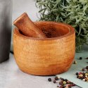 Moździerz kuchenny do przypraw leków ucierania ziół drewniany EXCELLENT HOUSEWARE 259691