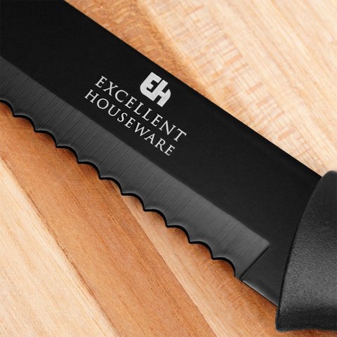 Nóż kuchenny do chleba stalowy stal czarny 32cm EXCELLENT HOUSEWARE 259735