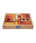 Drewniane Klocki w Skrzynce - Barwa Ciepła, 30 Elementów