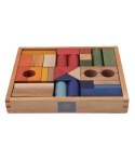 Drewniane Klocki w Skrzynce - Kolorowe, 30 Elementów
