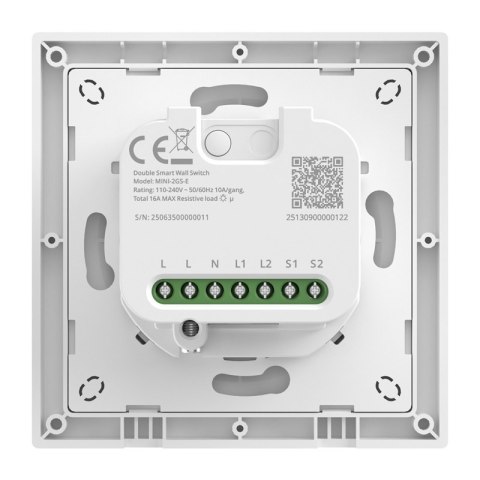 Przełącznik ścienny SONOFF MINI-2GS-E Wi-Fi Matter 2-kanałowy